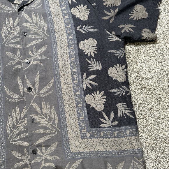 BARACUTA Shirt Men Size L Silk Short Sleeve Black Button Up - Picture 3 of 7